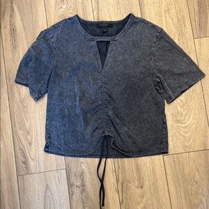All Saints Charcoal Drawstring Tee
